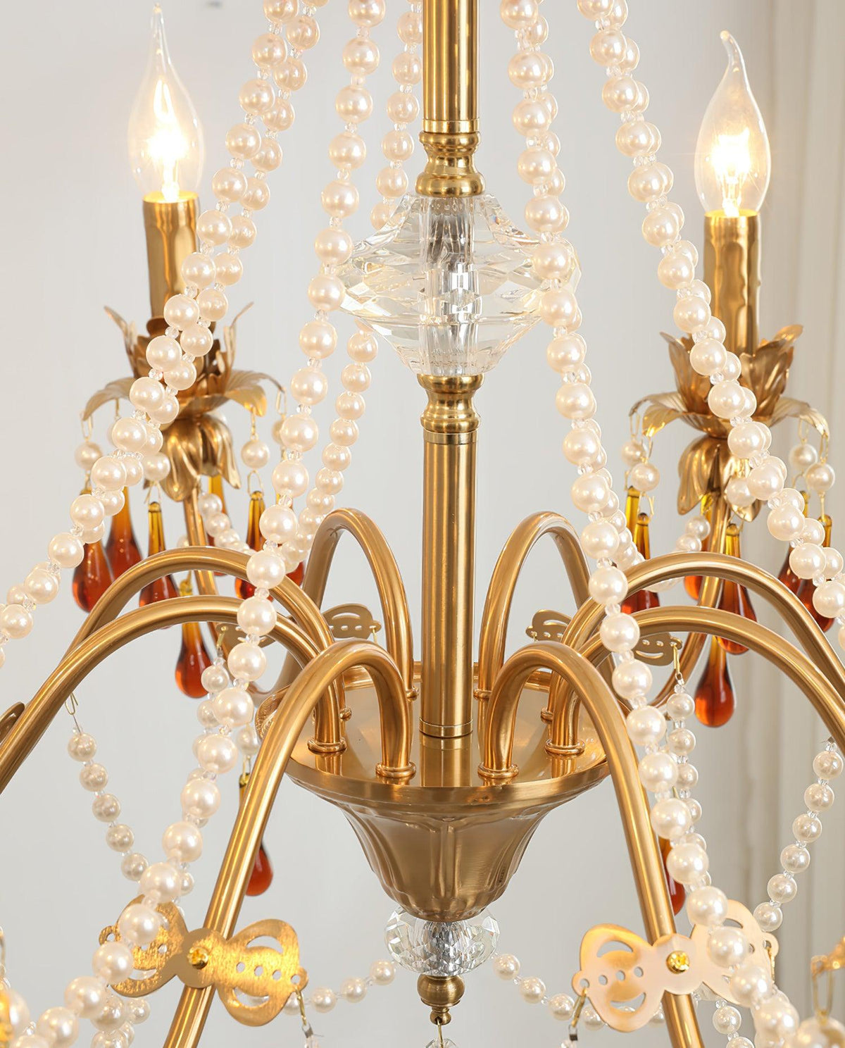 Ormirara Kronleuchter aus Bernsteinfarbenem Kristall im postmodernen Luxus-Stil