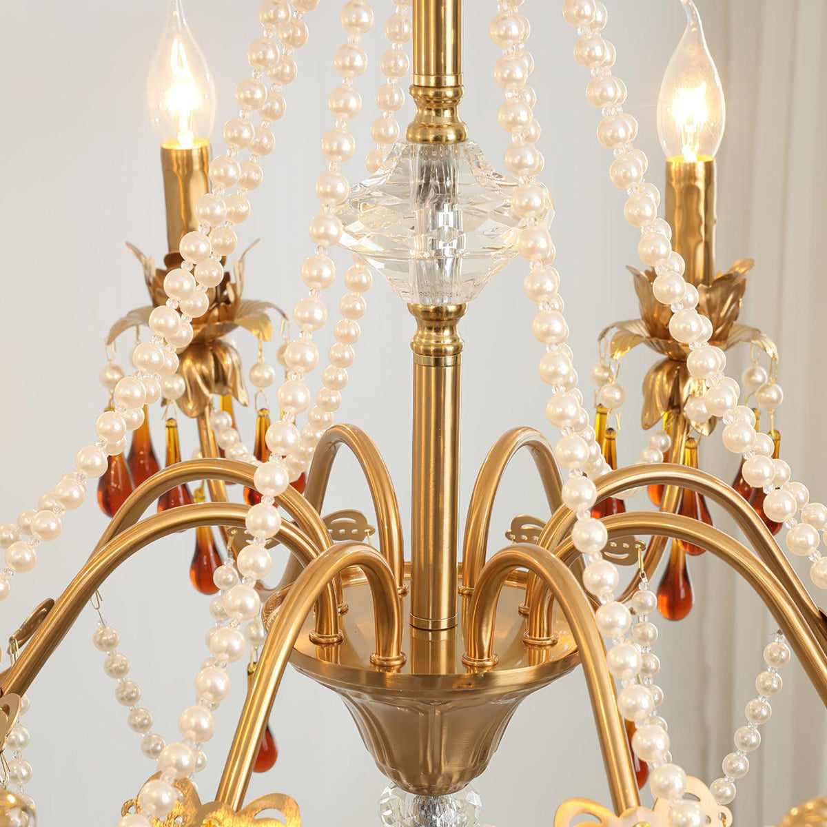 Ormirara Kronleuchter aus Bernsteinfarbenem Kristall im postmodernen Luxus-Stil