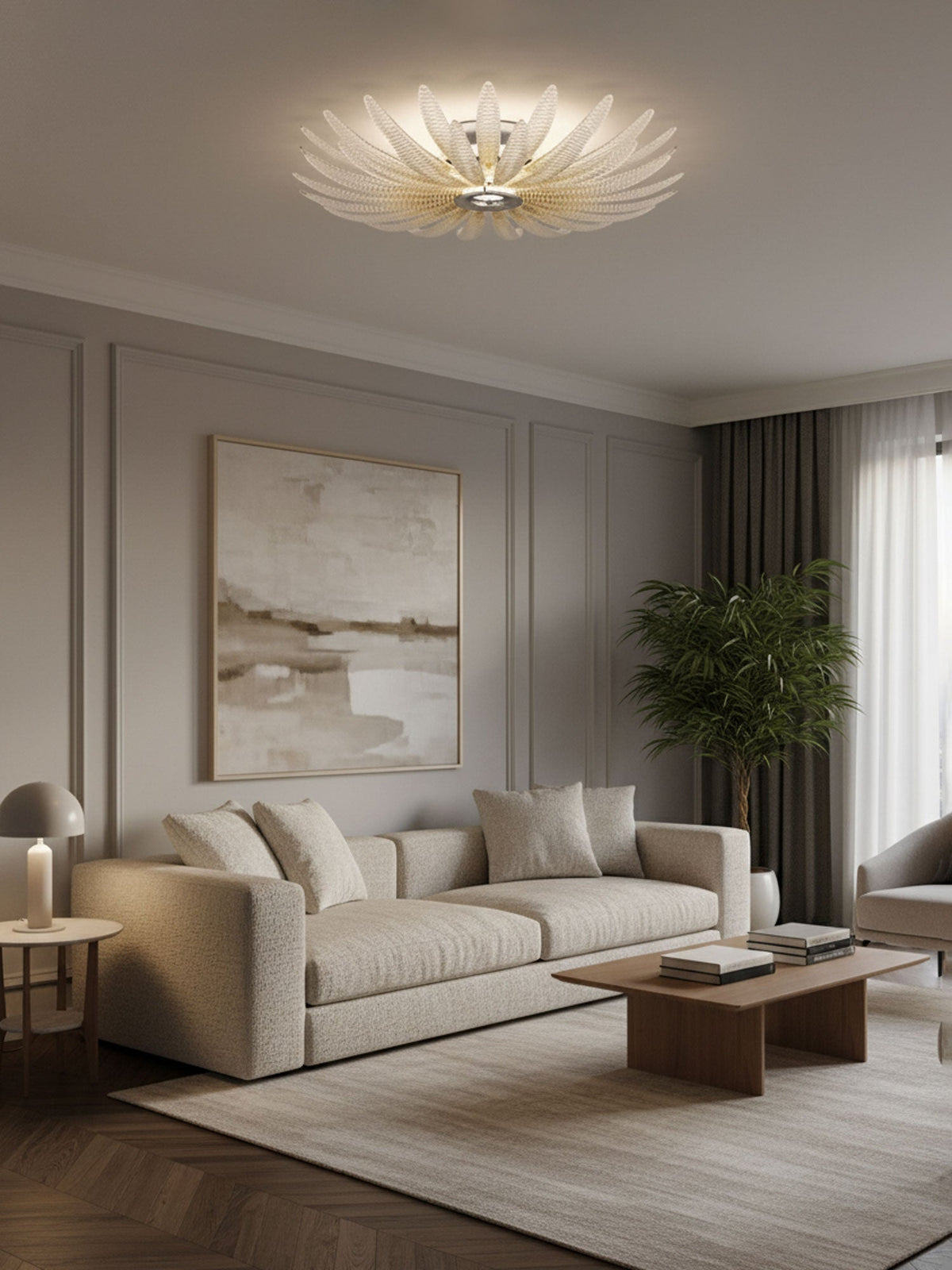 Ignatius Deckenleuchte aus Glas Petal