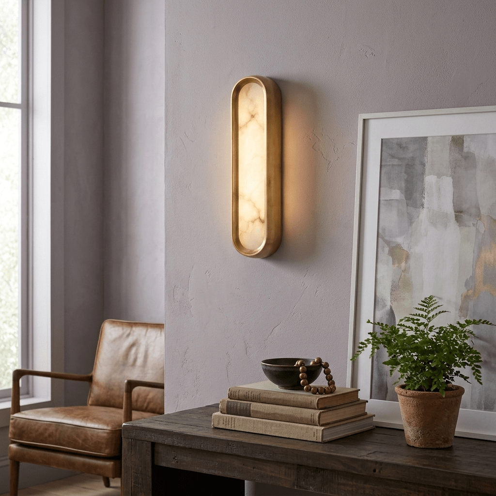 Evariste Aurelia Arch Alabaster-Wandleuchte