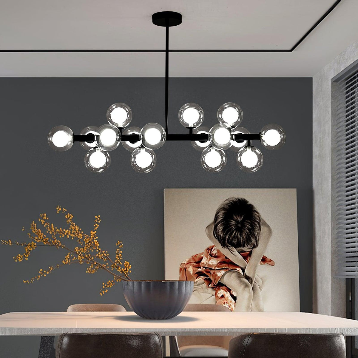 Eiranelle Kronleuchter aus Glas und minimalistisch