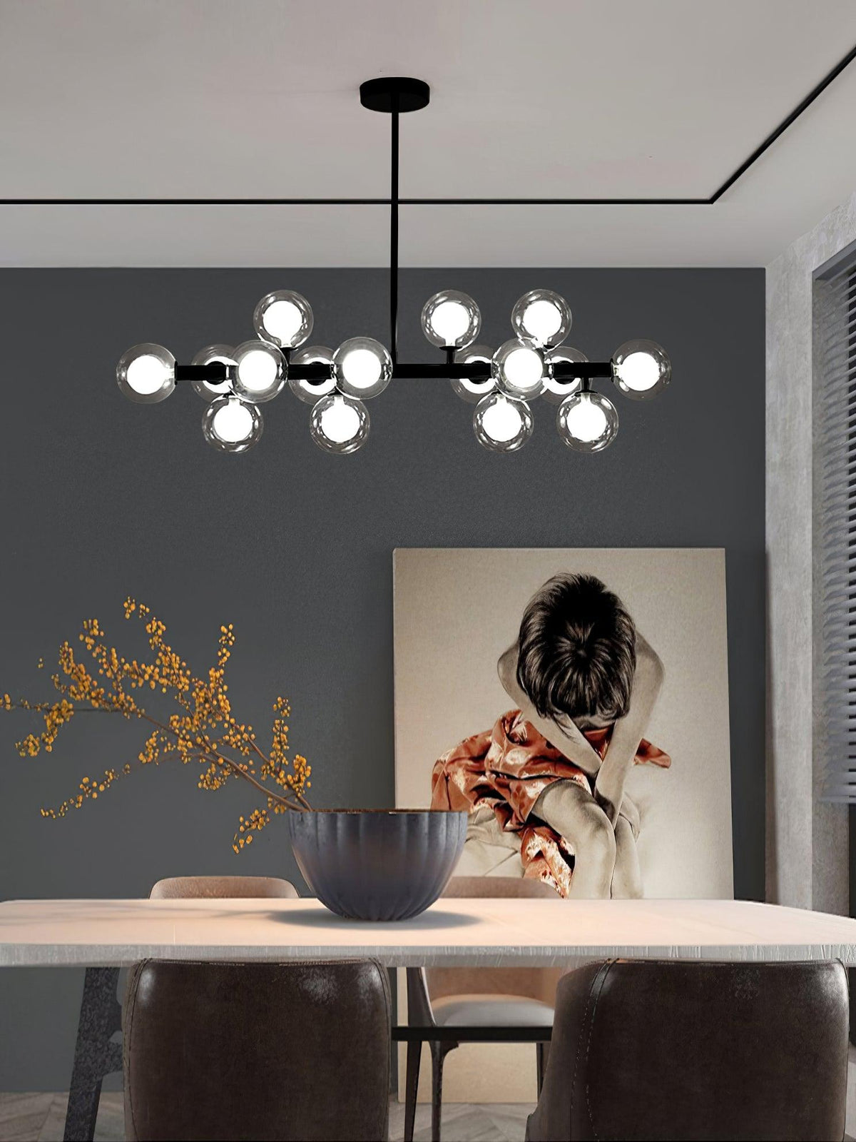 Eiranelle Kronleuchter aus Glas und minimalistisch