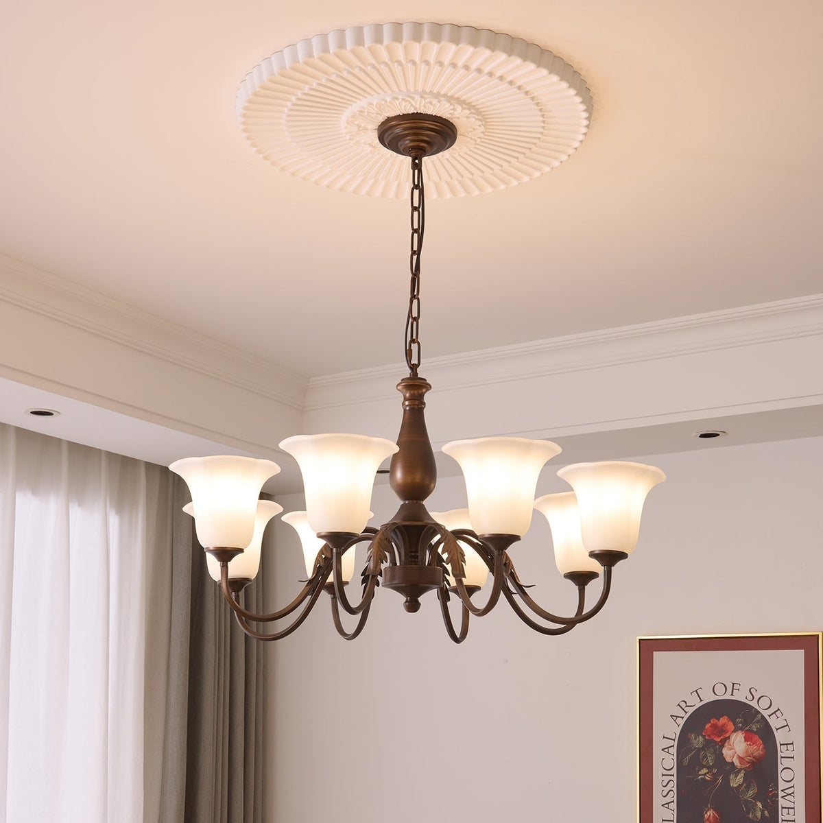 Uveleth Kronleuchter aus Glas im traditionellen Stil mit Eleganz