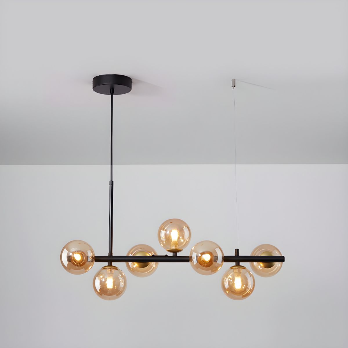 Lioroora Kronleuchter Glas Kugel Gold 12-Light