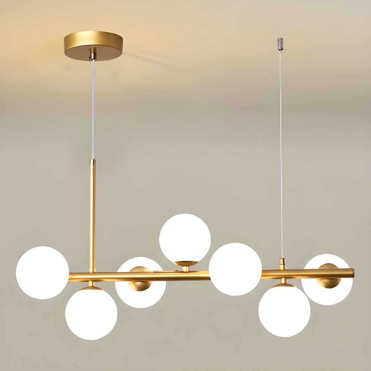 Lioroora Kronleuchter Glas Kugel Gold 12-Light