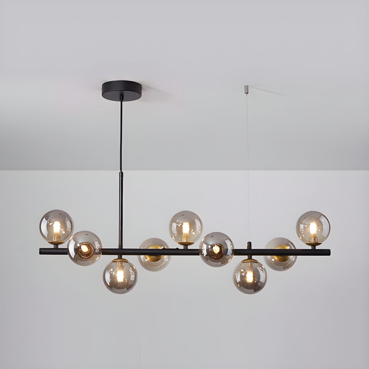 Lioroora Kronleuchter Glas Kugel Gold 12-Light