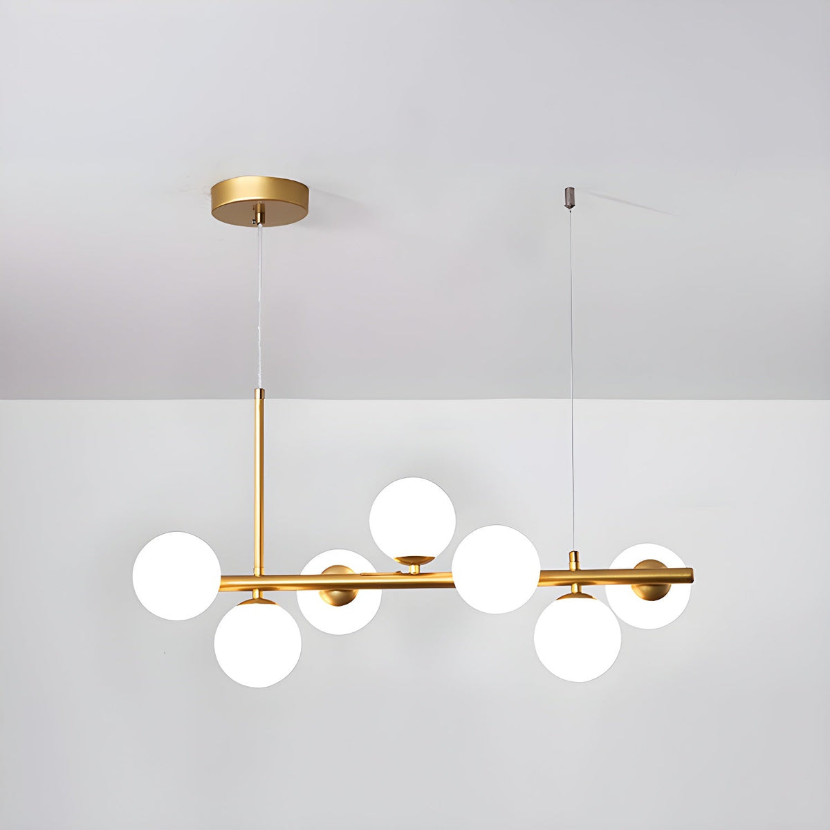Lioroora Kronleuchter Glas Kugel Gold 12-Light