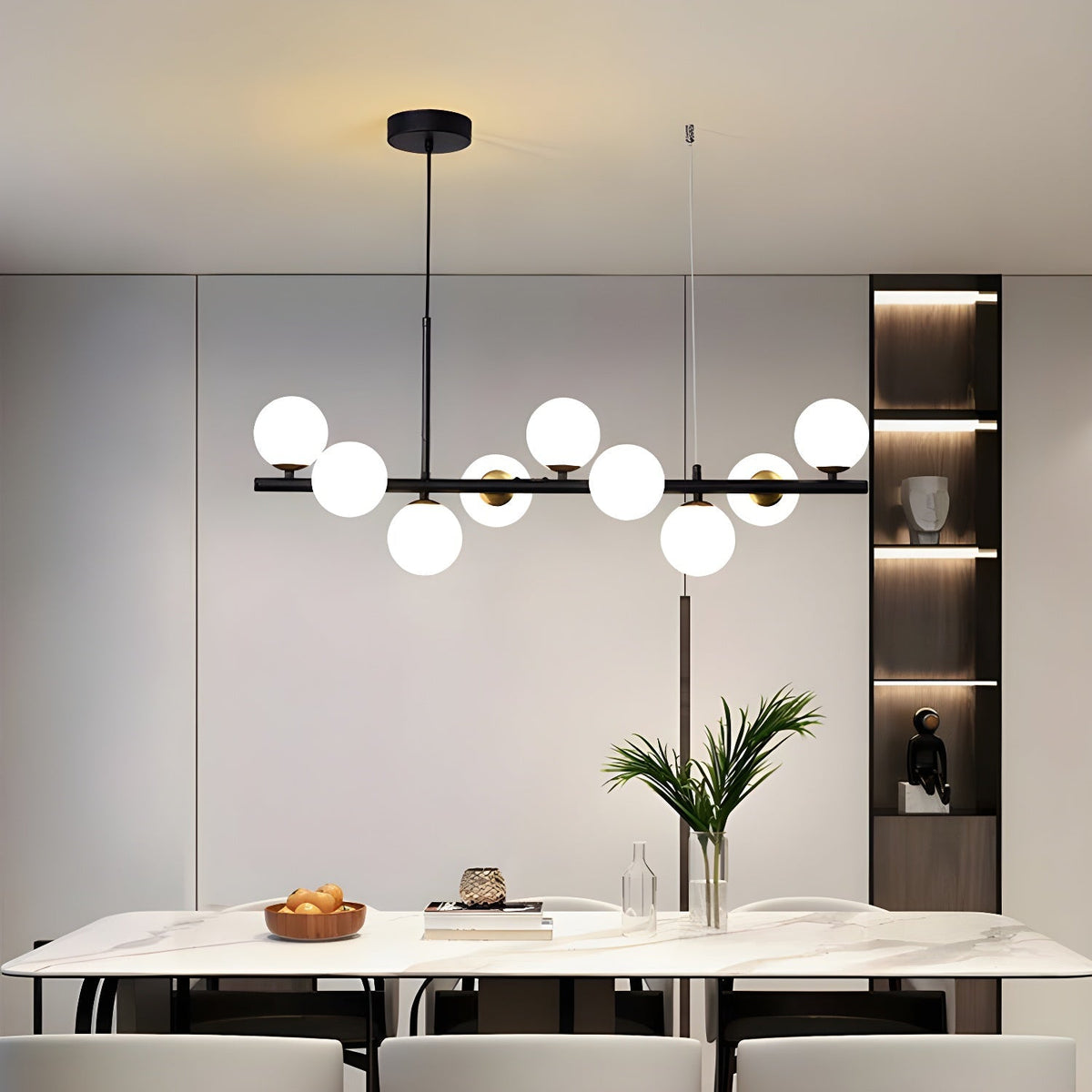 Lioroora Kronleuchter Glas Kugel Gold 12-Light