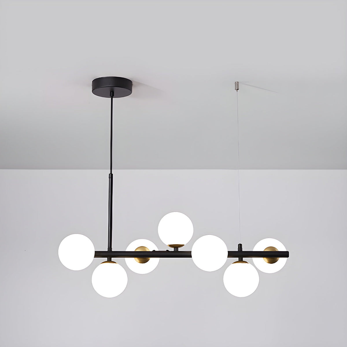 Lioroora Kronleuchter Glas Kugel Gold 12-Light