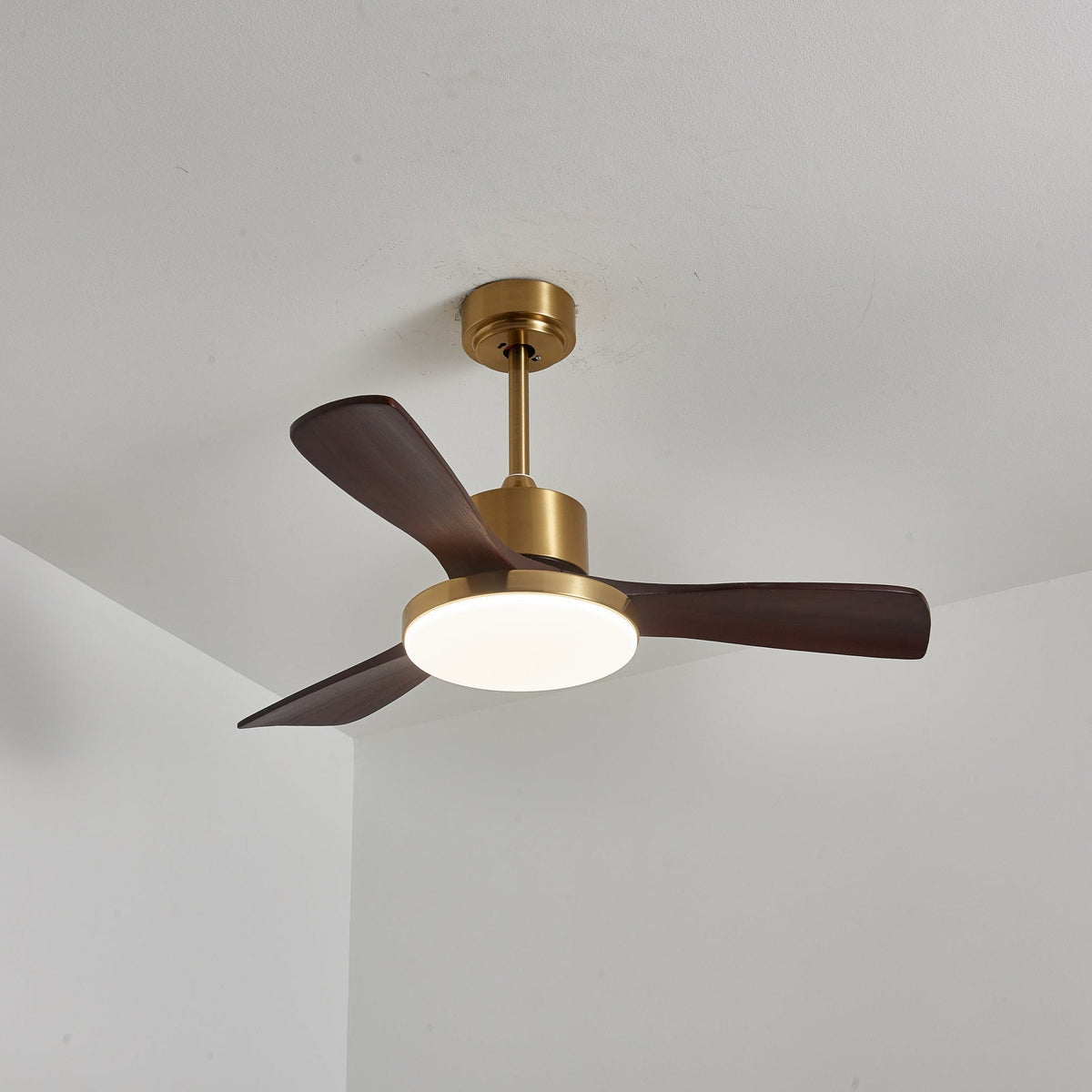 Xen zeitgenössische Deckenventilator mit Beleuchtung aus Holz
