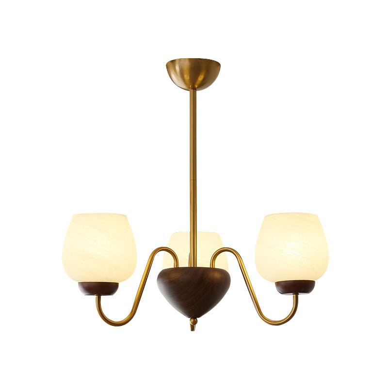 Sytheiel Premium Elegance Kronleuchter aus Holz und Glas