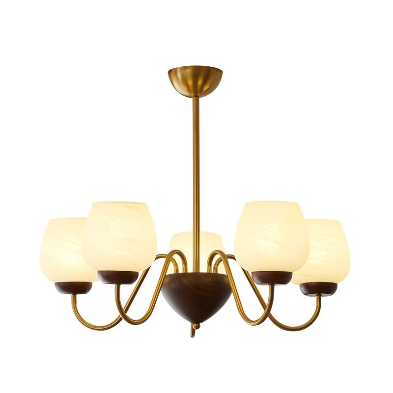 Sytheiel Premium Elegance Kronleuchter aus Holz und Glas