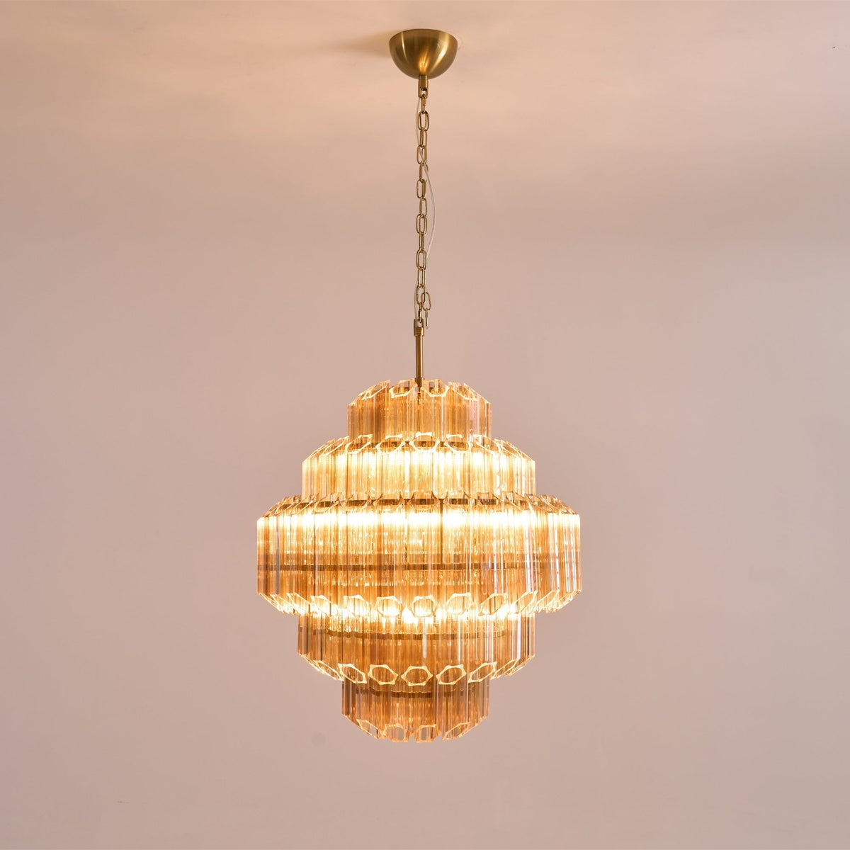 Liorerira Kronleuchter Aurum Cascade Murano-Glas-Prismen-Kaskadenkunst