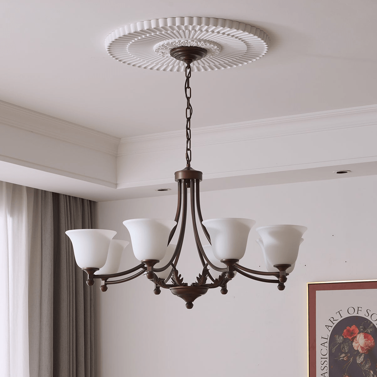 Elorira Kronleuchter Traditionelle Eleganz Blüte aus Glas