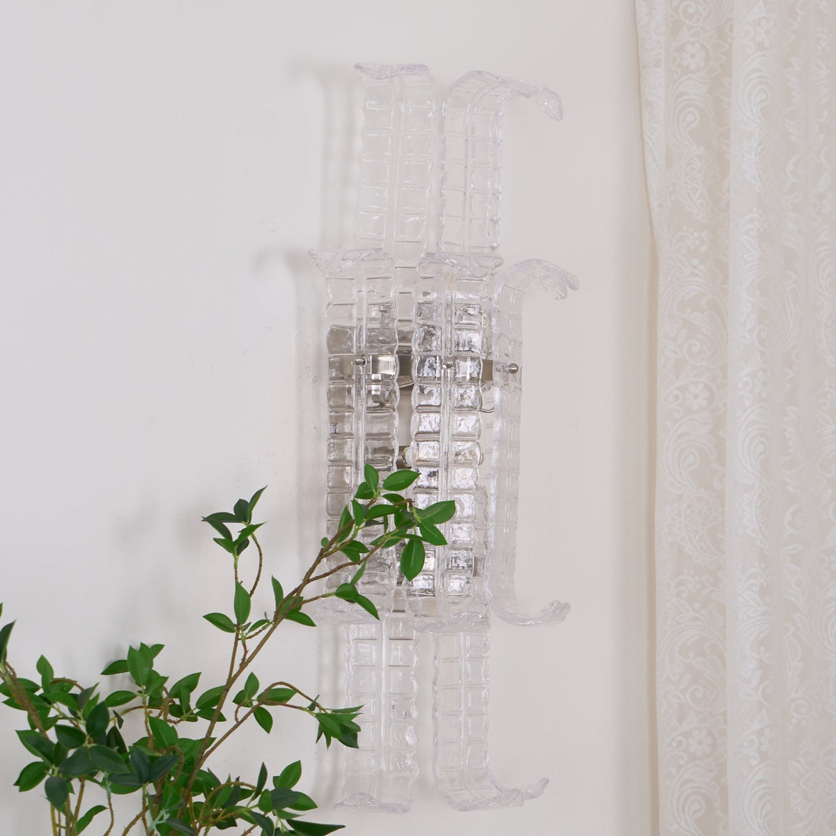 Celearia Wandleuchte Transparent Murano-Glas-Platte Geometrisch