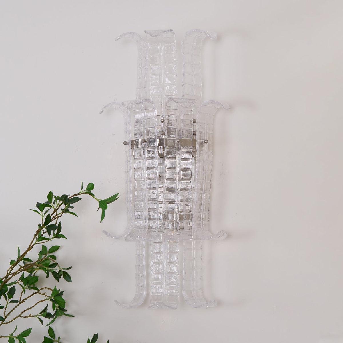 Celearia Wandleuchte Transparent Murano-Glas-Platte Geometrisch
