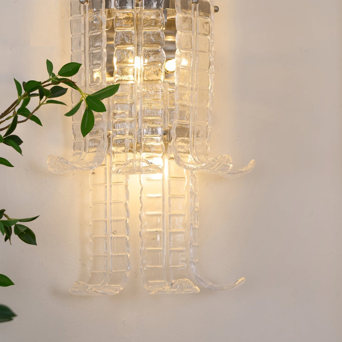 Celearia Wandleuchte Transparent Murano-Glas-Platte Geometrisch