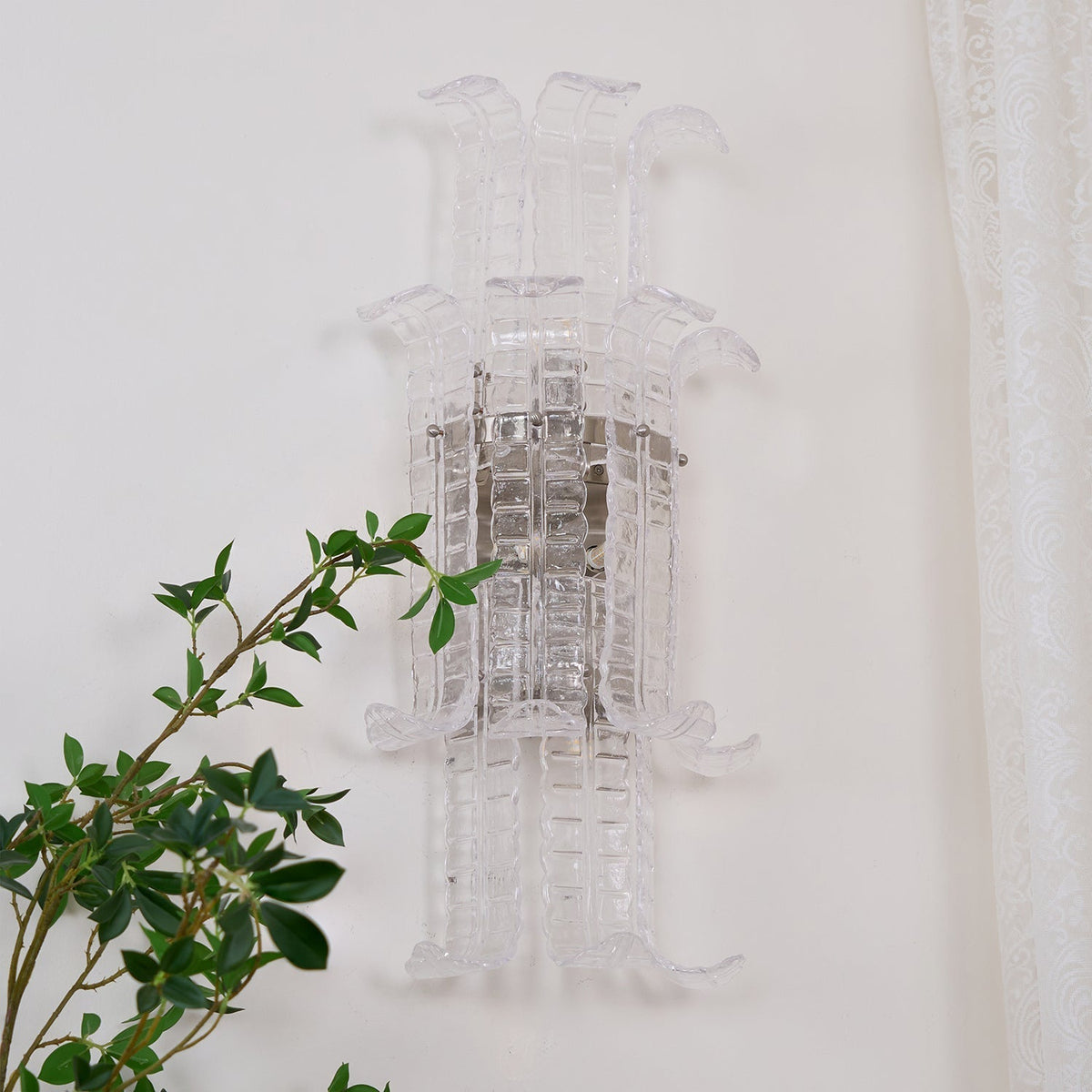 Celearia Wandleuchte Transparent Murano-Glas-Platte Geometrisch