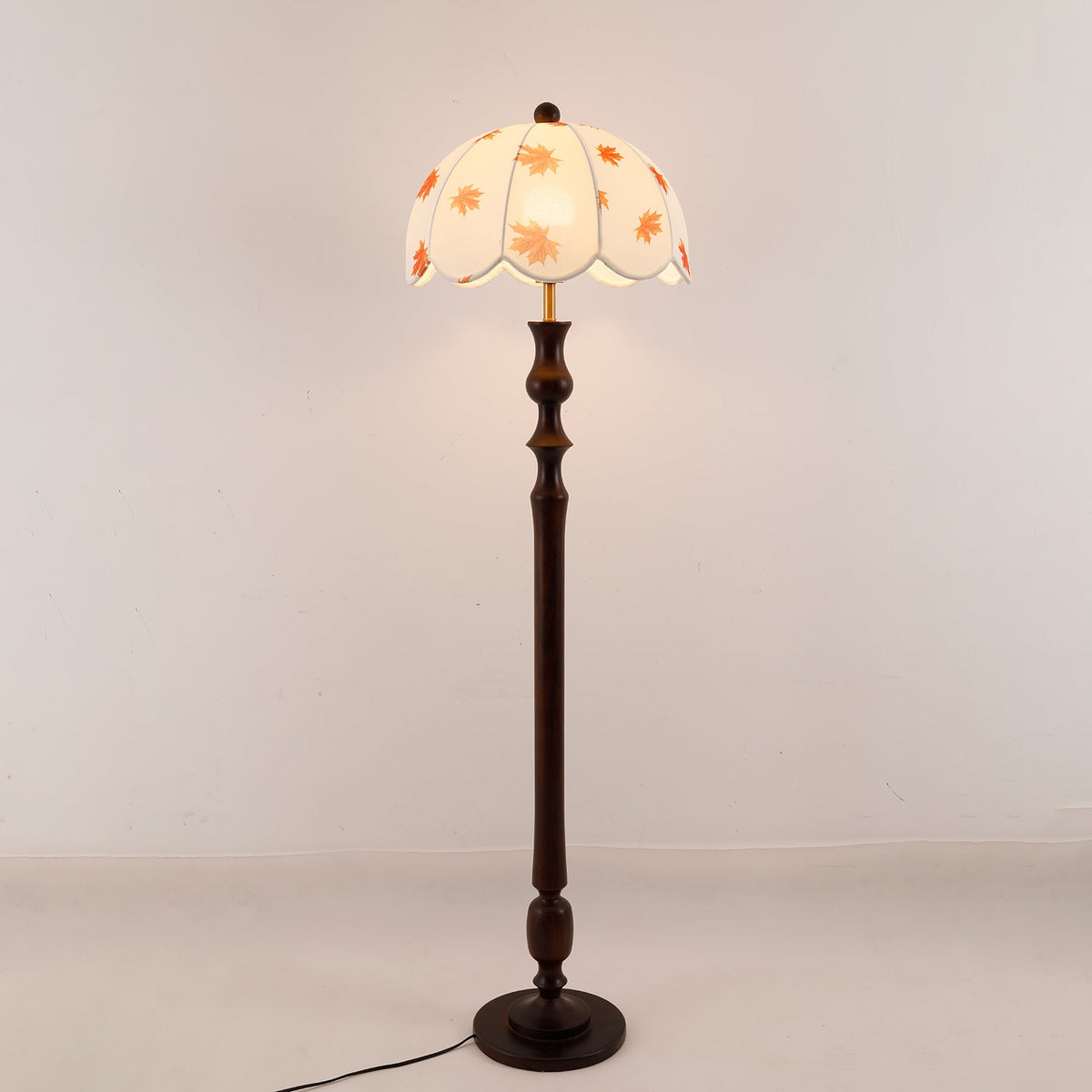 Mapler Holz-Stoff-Elegante Stehleuchte