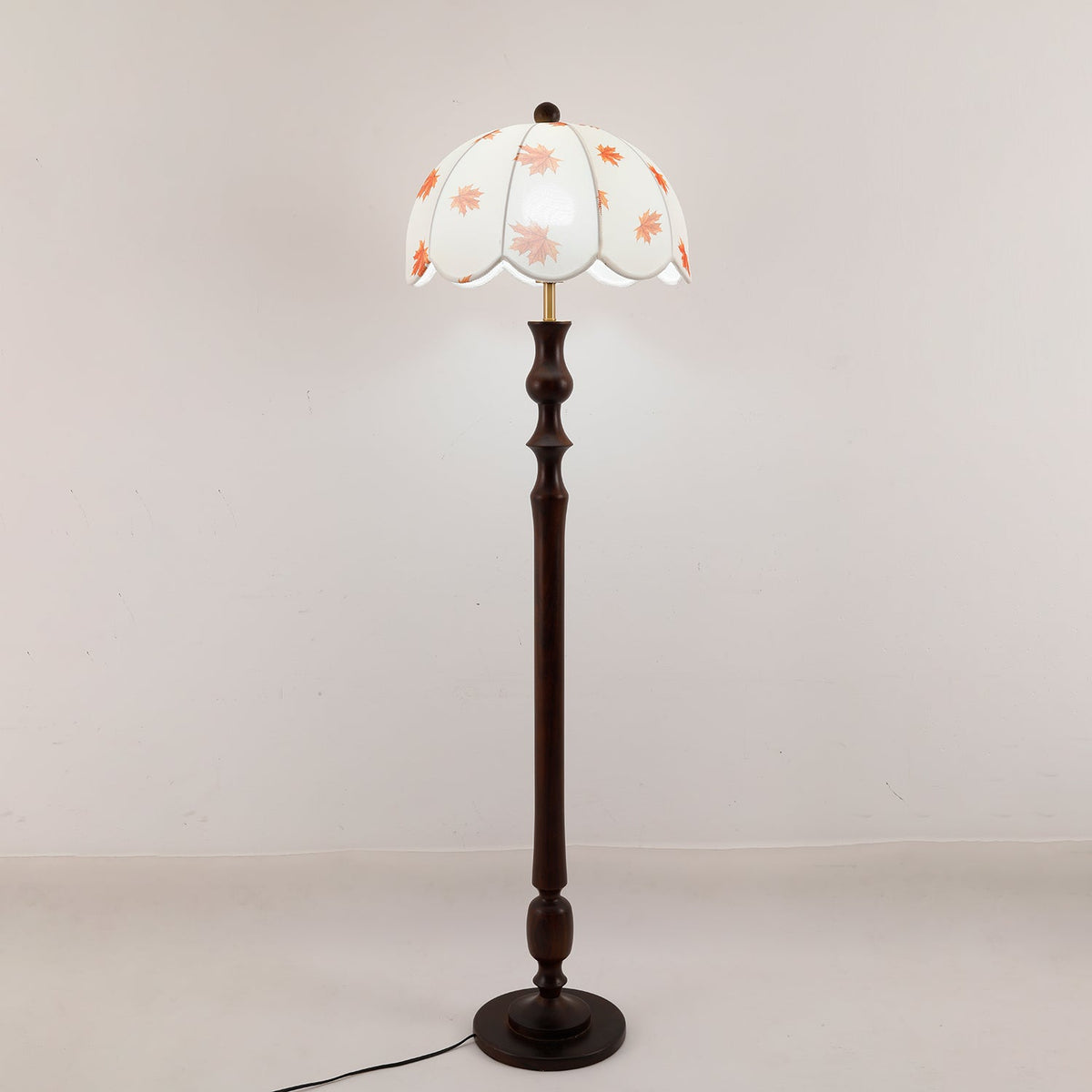 Mapler Holz-Stoff-Elegante Stehleuchte