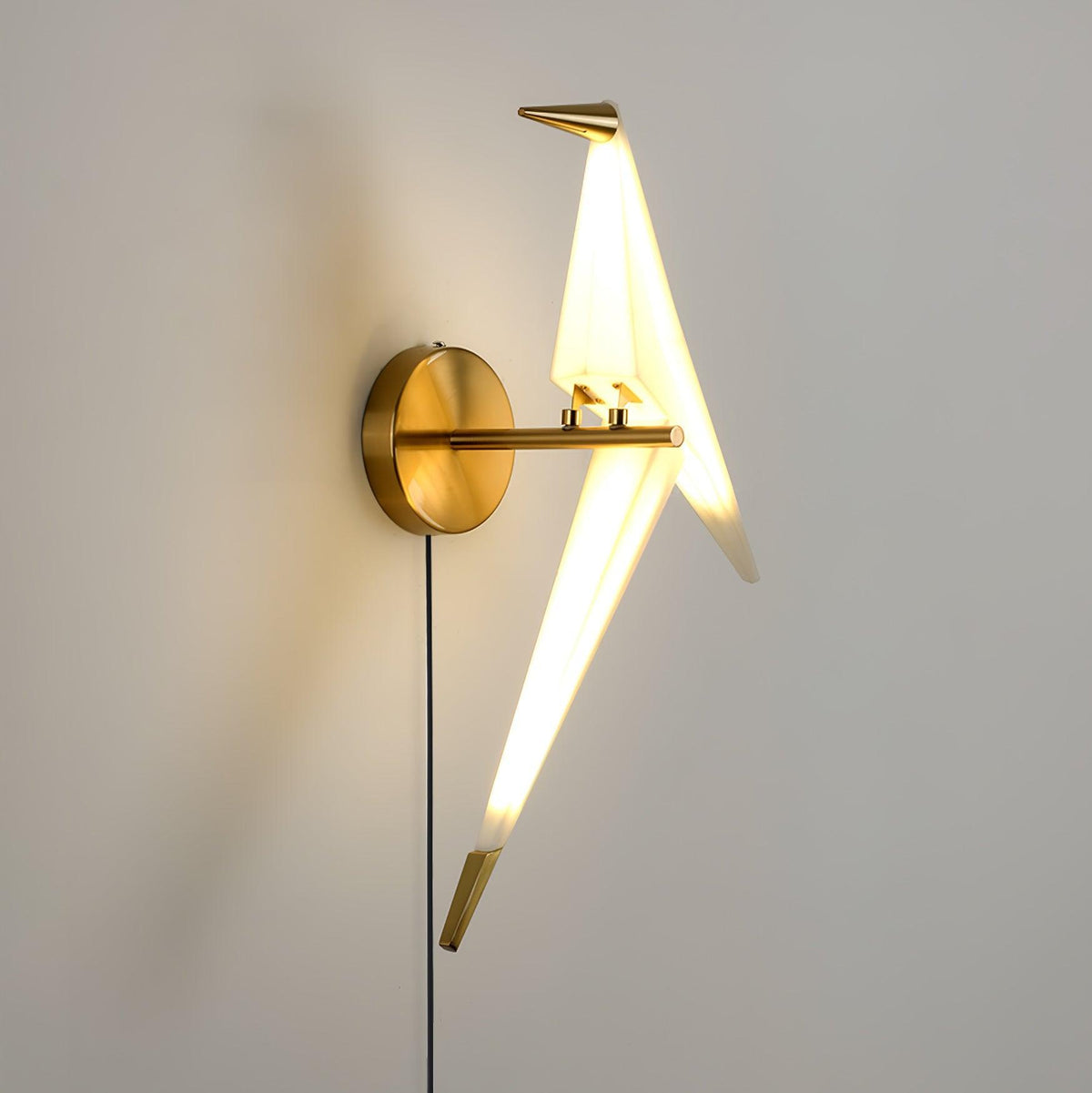 Visileth skandinavische Kunst-Kran-Wandleuchte mit Stecker