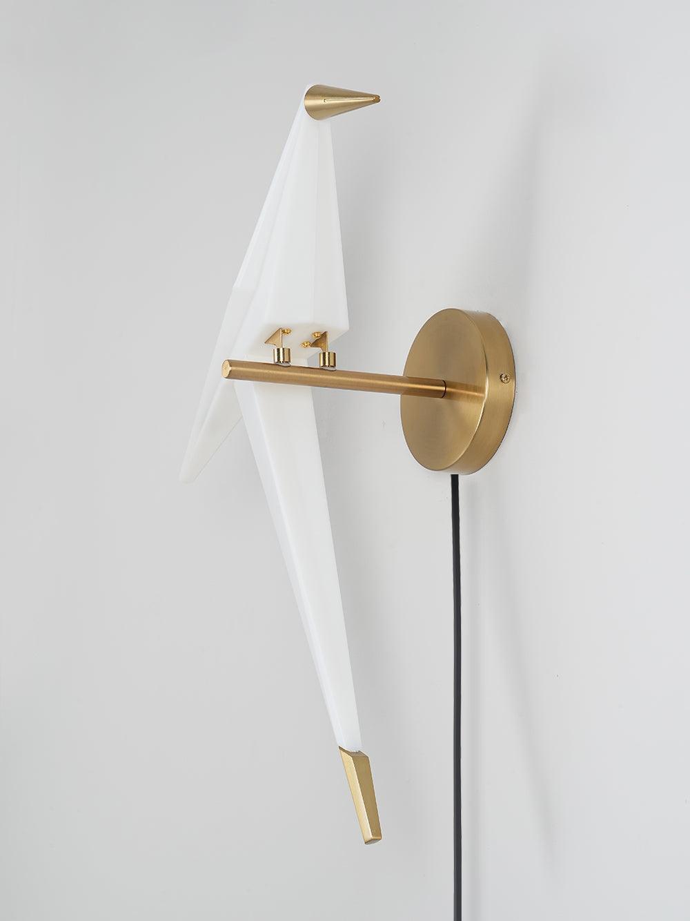 Visileth skandinavische Kunst-Kran-Wandleuchte mit Stecker