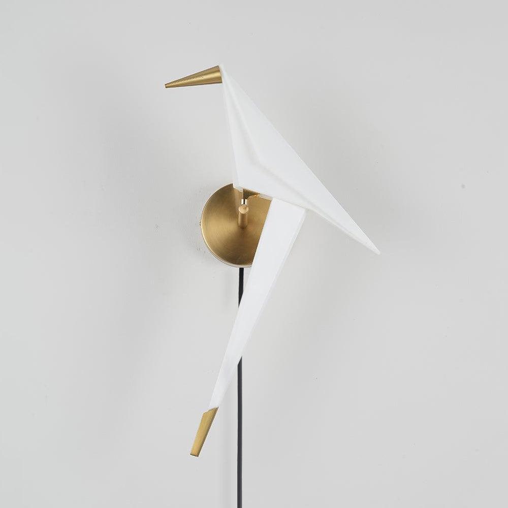 Visileth skandinavische Kunst-Kran-Wandleuchte mit Stecker