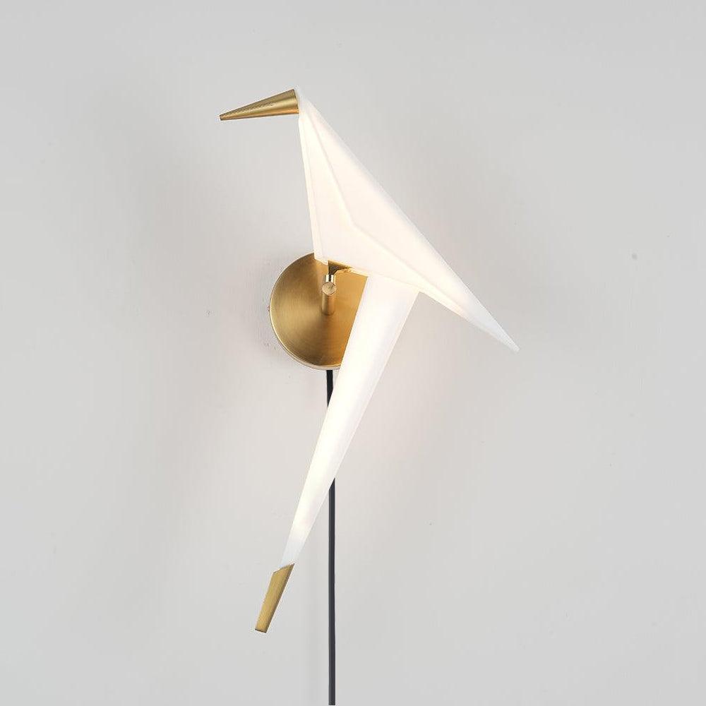 Visileth skandinavische Kunst-Kran-Wandleuchte mit Stecker