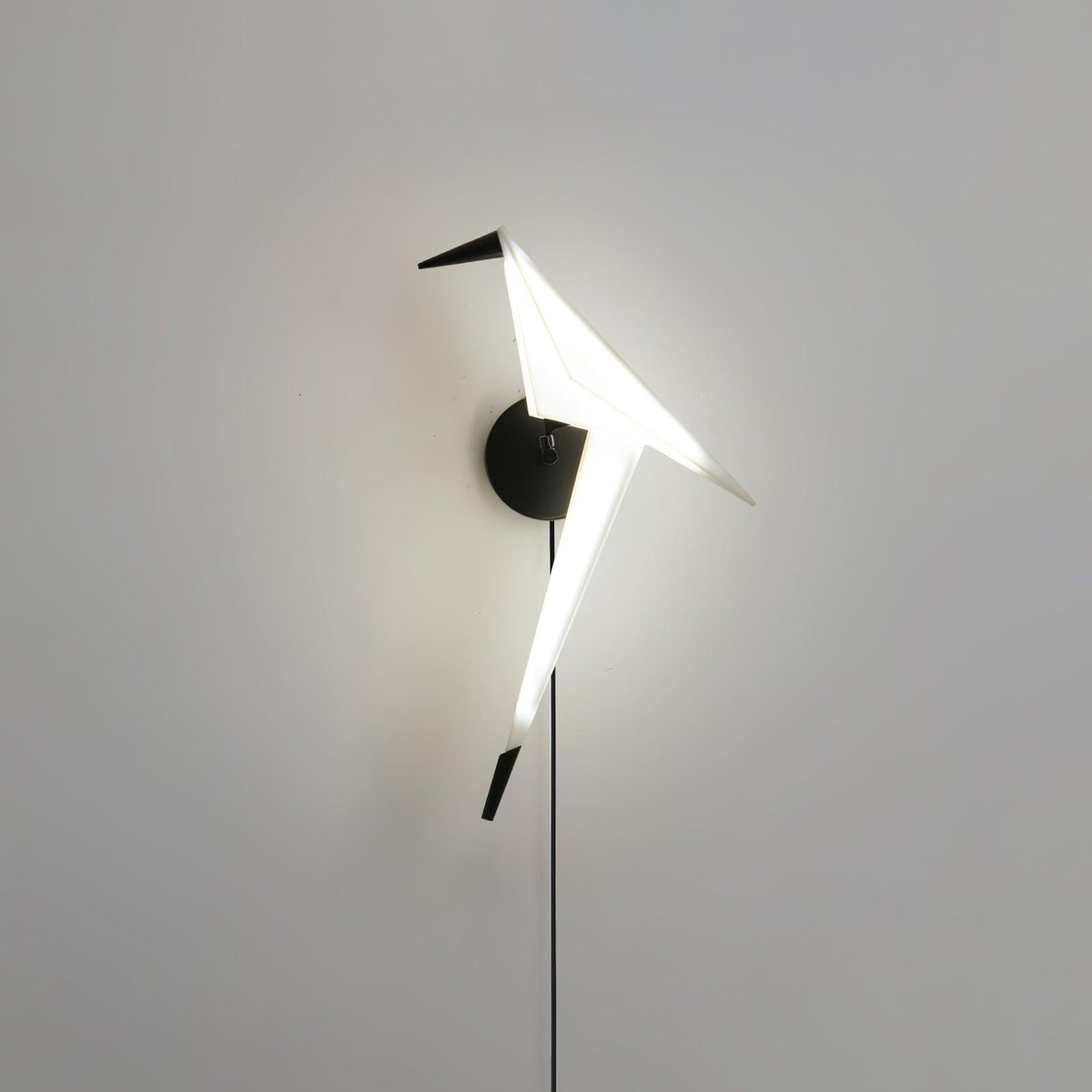 Visileth skandinavische Kunst-Kran-Wandleuchte mit Stecker