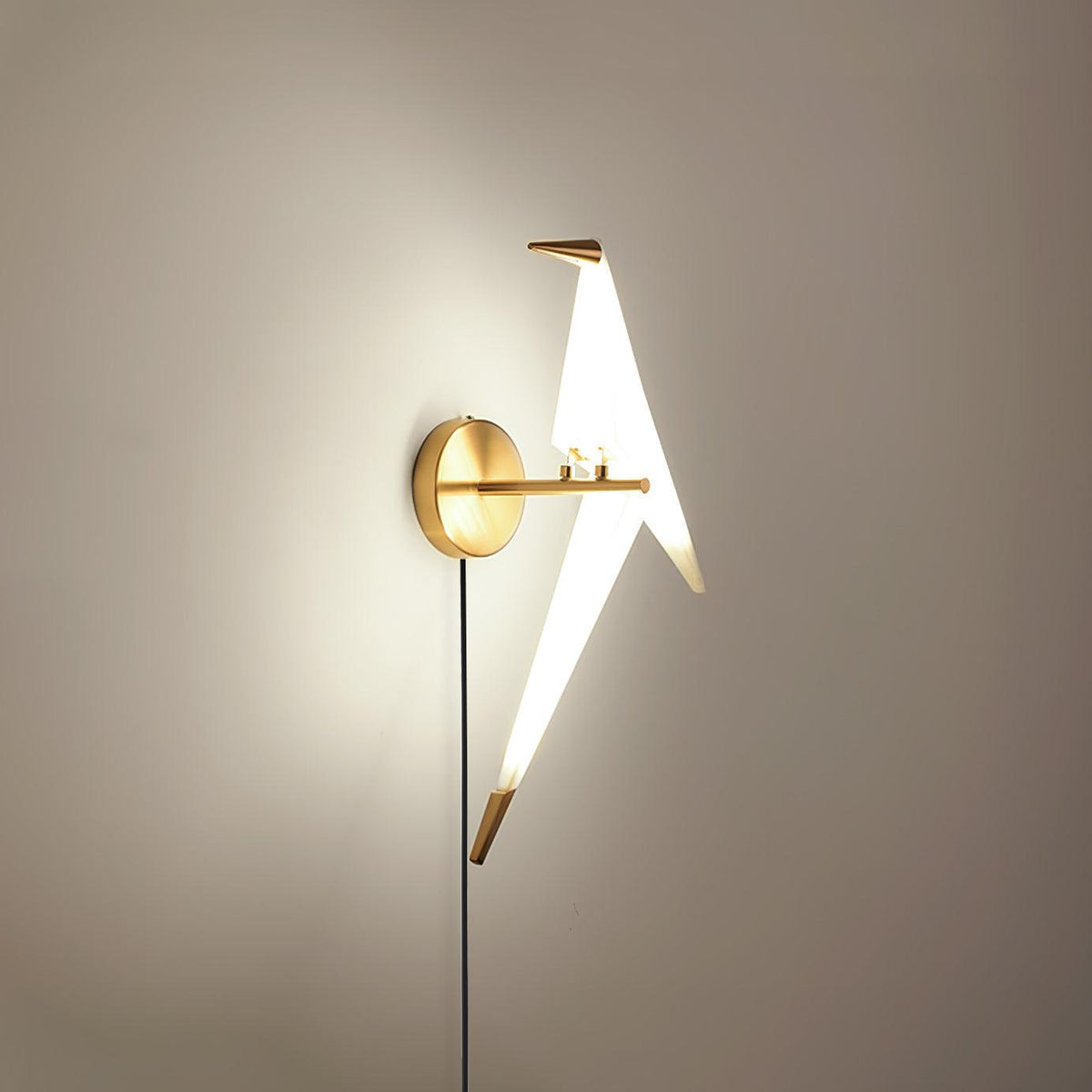 Visileth skandinavische Kunst-Kran-Wandleuchte mit Stecker