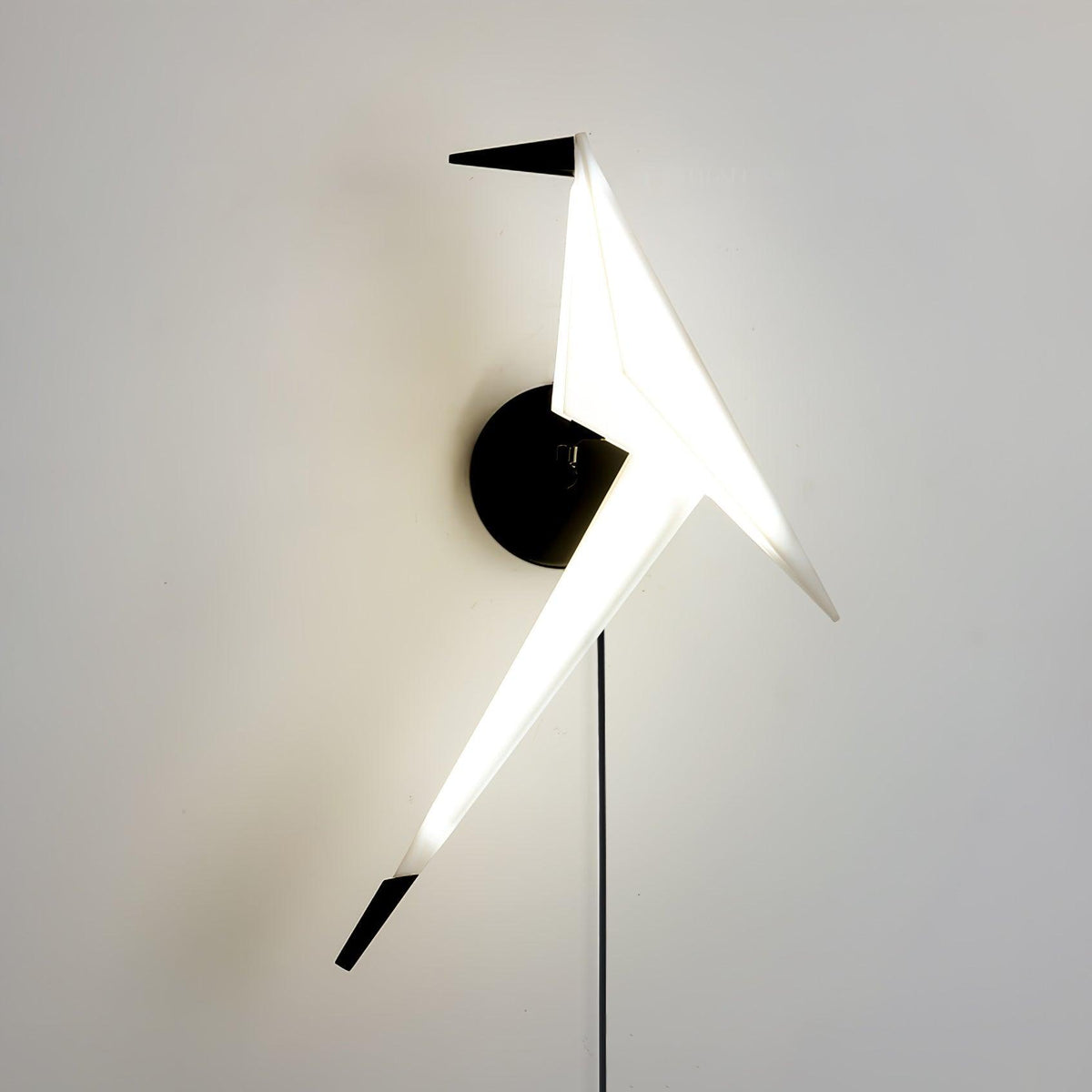 Visileth skandinavische Kunst-Kran-Wandleuchte mit Stecker