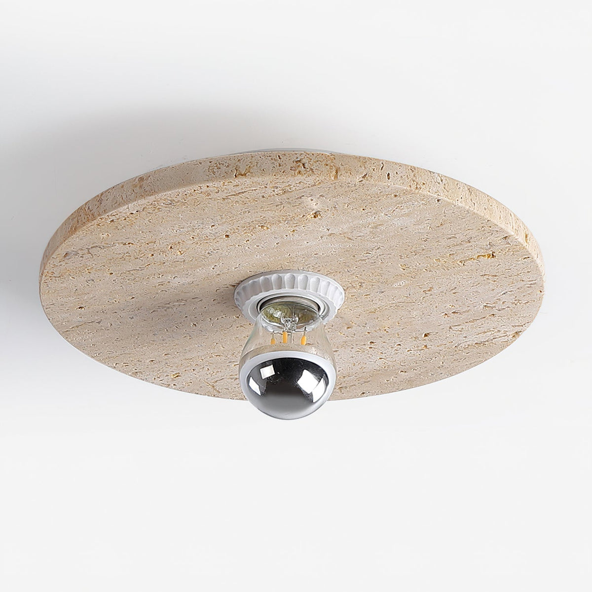Norarora Travertin flache Deckenleuchte Beige