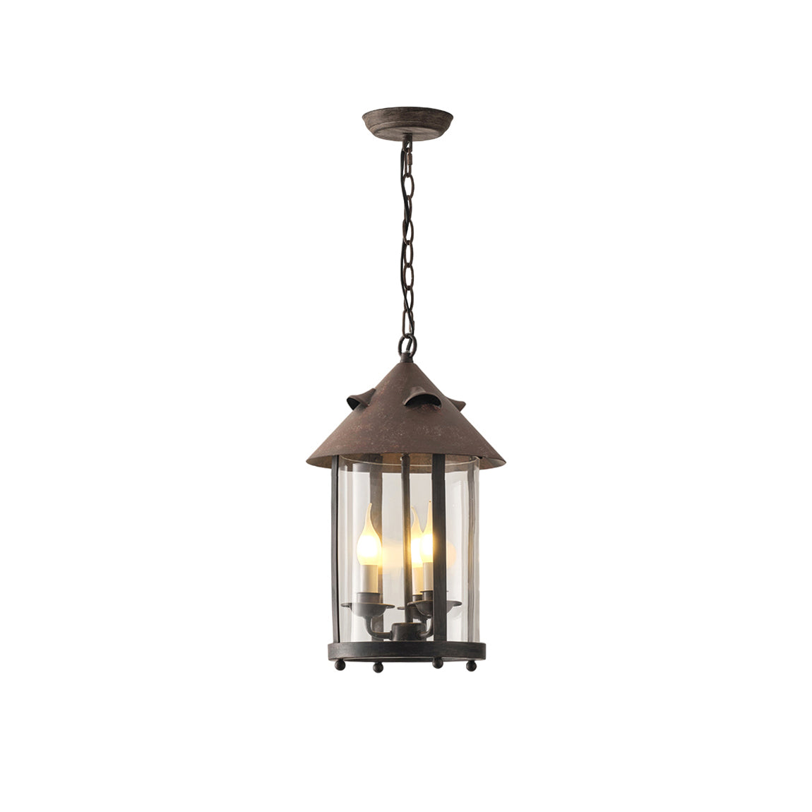 Tinduvyh Vintage Industrial Metall-Glas-Pendelleuchte
