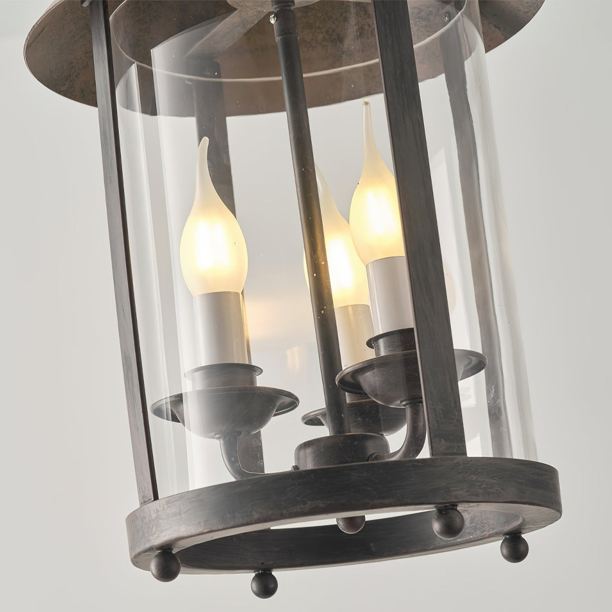 Tinduvyh Vintage Industrial Metall-Glas-Pendelleuchte