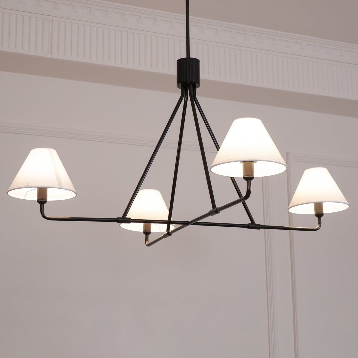 Ornuvyh Vintage Industrial Kronleuchter aus Metall mit Stoff