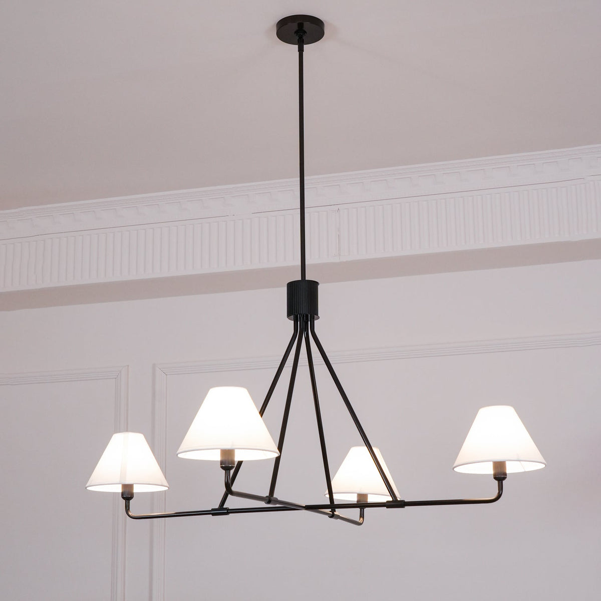 Ornuvyh Vintage Industrial Kronleuchter aus Metall mit Stoff