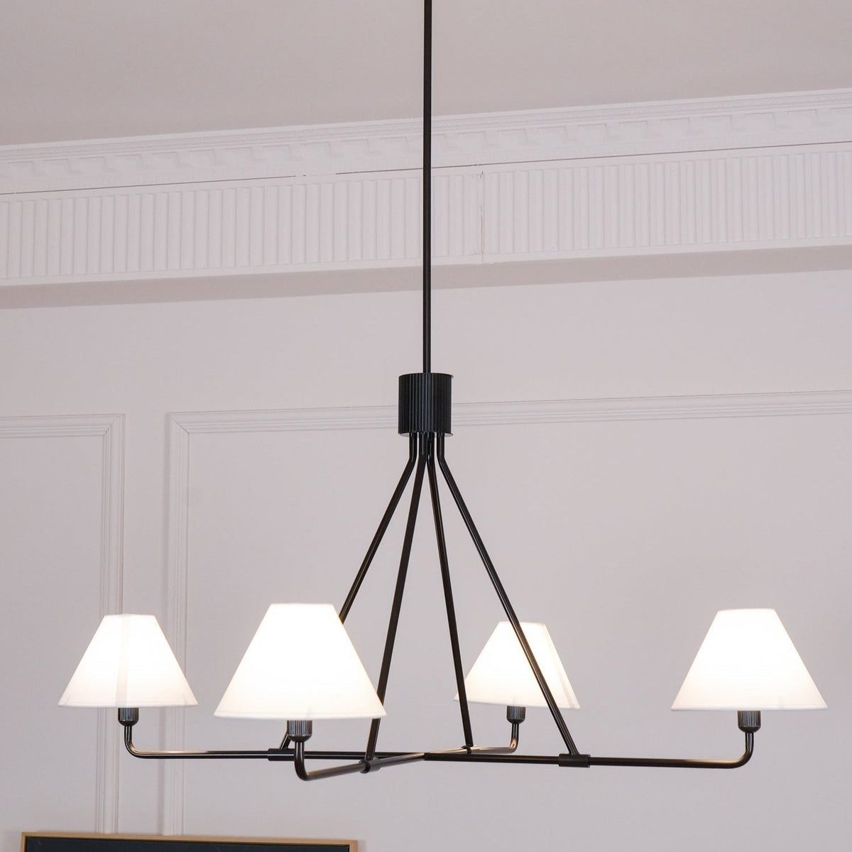 Ornuvyh Vintage Industrial Kronleuchter aus Metall mit Stoff