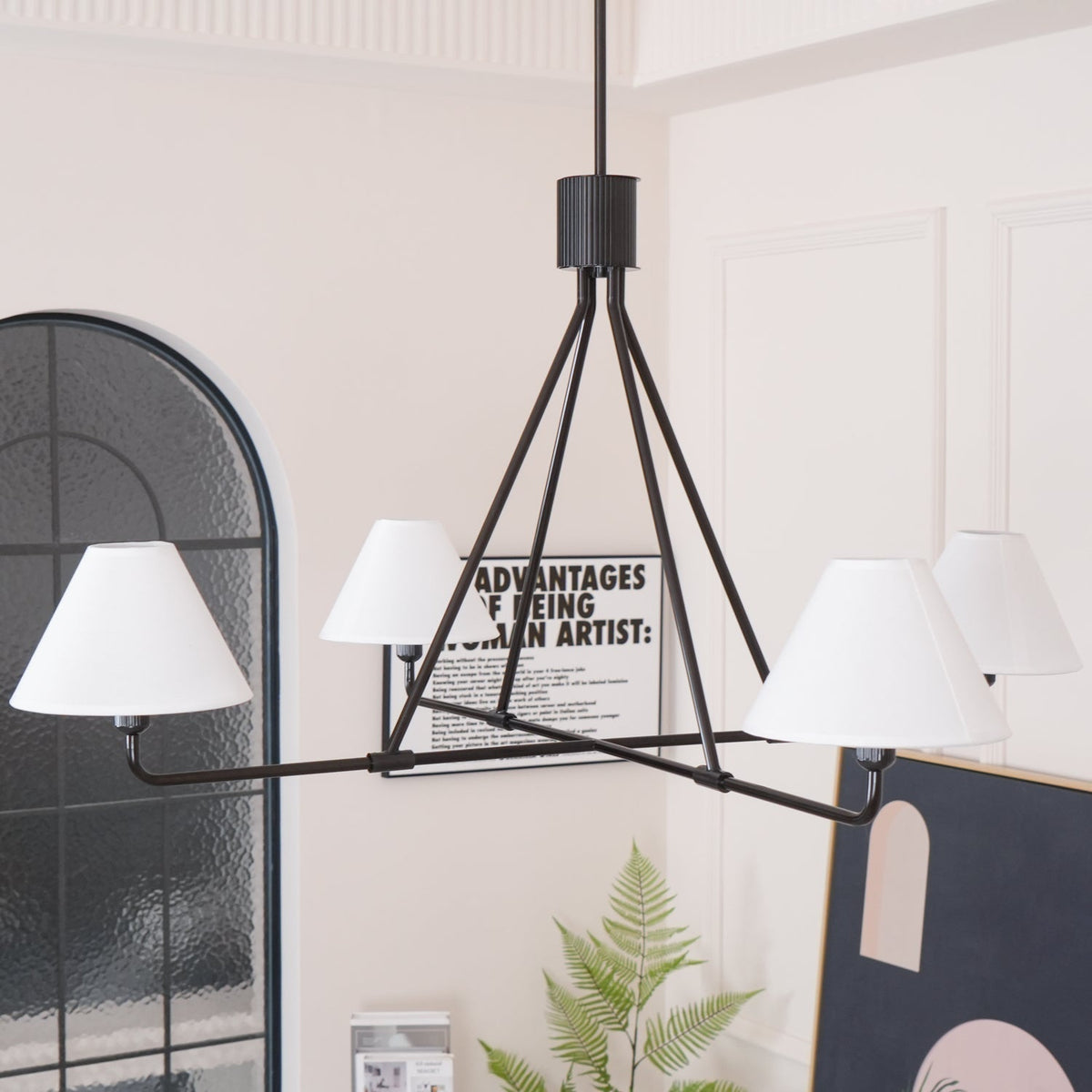 Ornuvyh Vintage Industrial Kronleuchter aus Metall mit Stoff