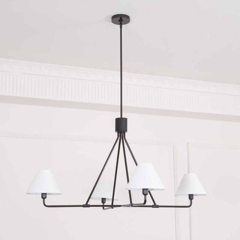 Ornuvyh Vintage Industrial Kronleuchter aus Metall mit Stoff