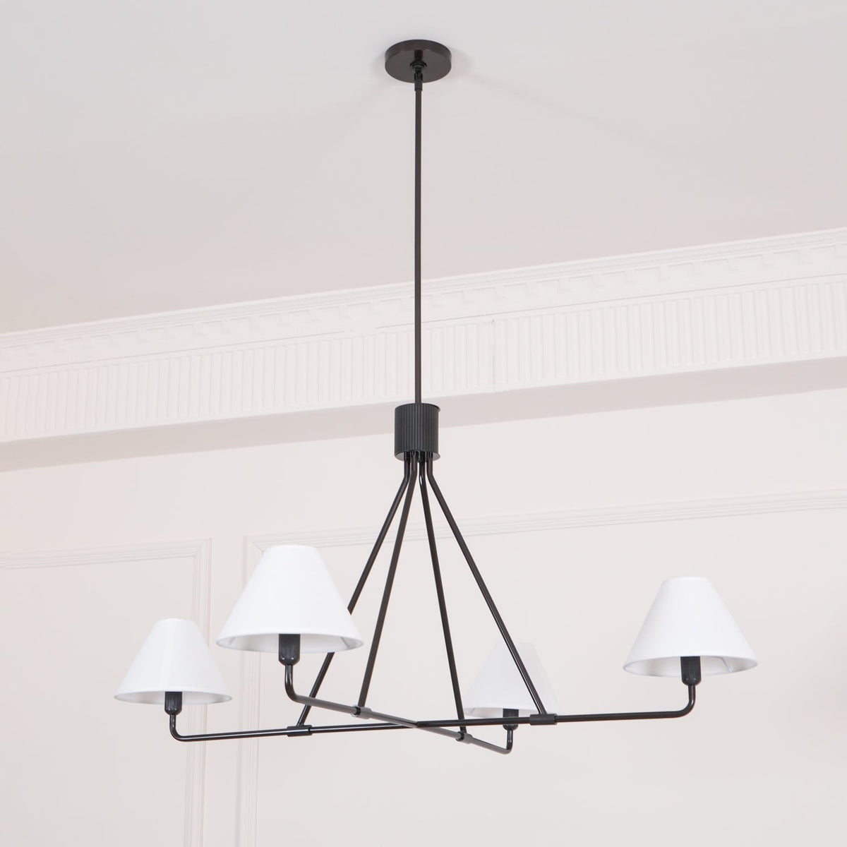 Ornuvyh Vintage Industrial Kronleuchter aus Metall mit Stoff