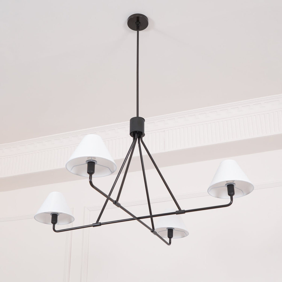 Ornuvyh Vintage Industrial Kronleuchter aus Metall mit Stoff