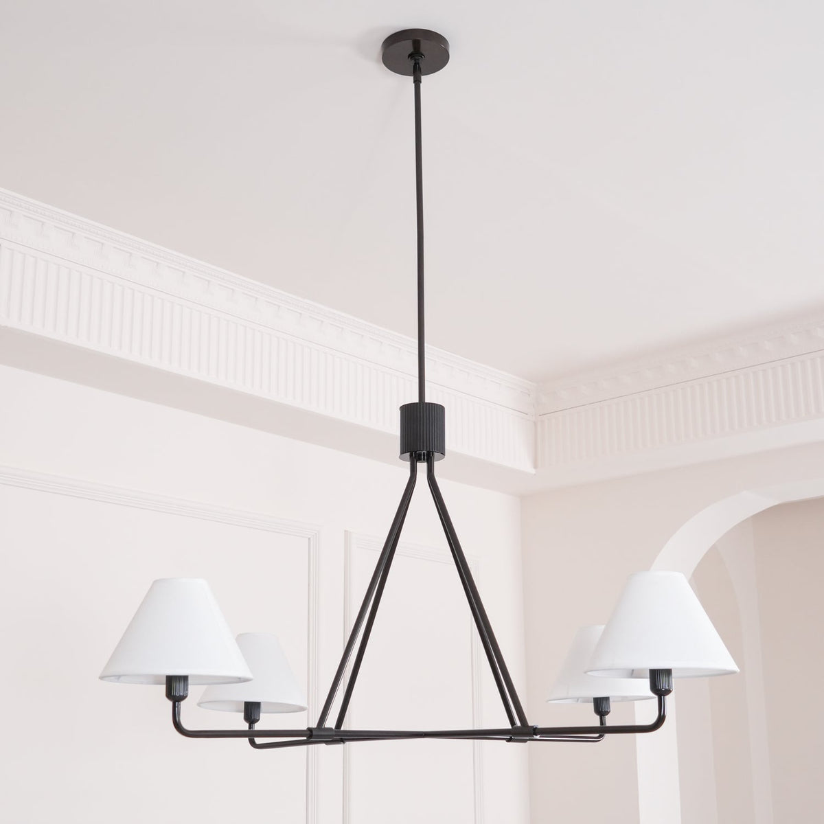 Ornuvyh Vintage Industrial Kronleuchter aus Metall mit Stoff