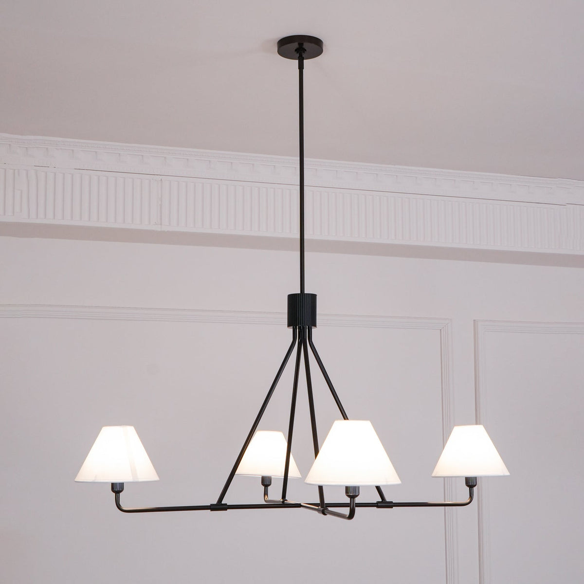 Ornuvyh Vintage Industrial Kronleuchter aus Metall mit Stoff