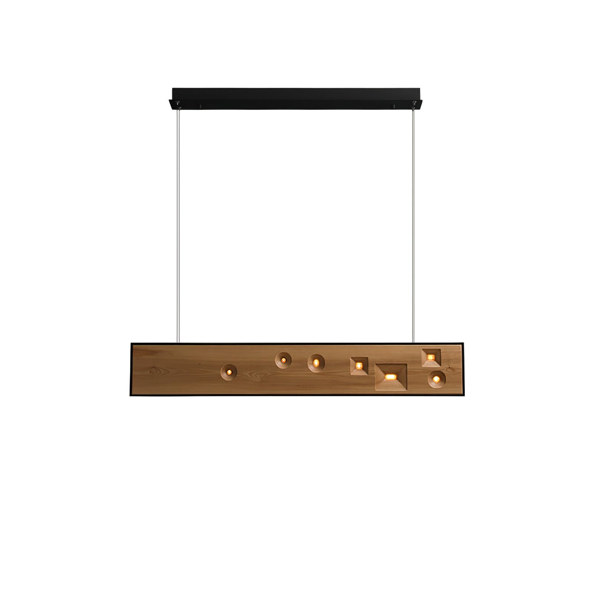 Elvorora Pendelleuchte Holz Linear LED Edelstein