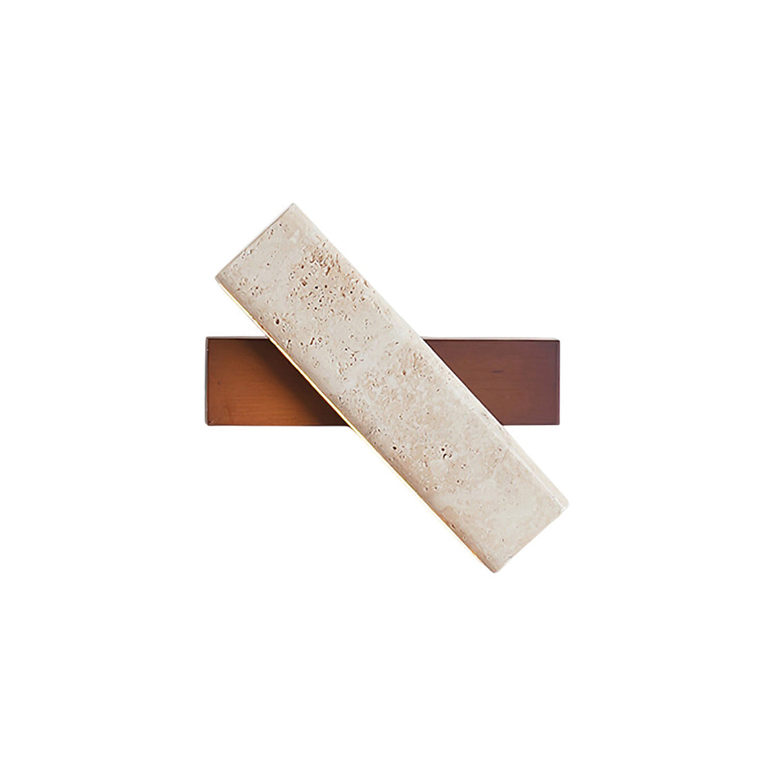 Ostruvyo zeitgenössische minimalistische lineare Wandleuchte aus Walnuss und Travertin