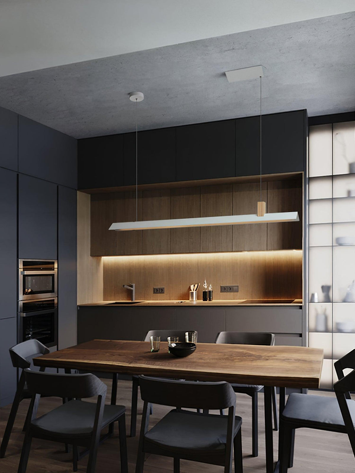 Linea Minimalistische Pendelleuchte aus Holz