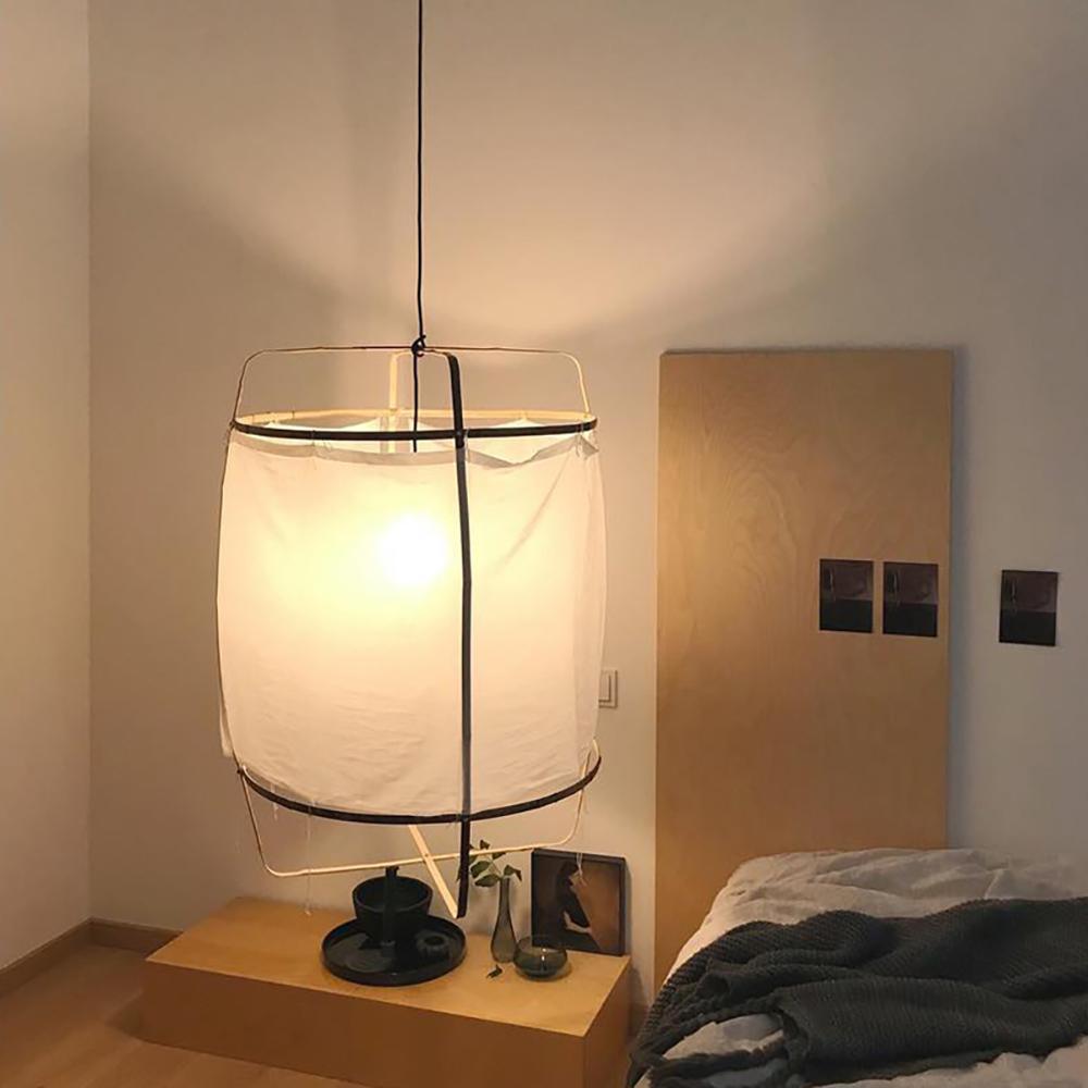 Arioelia Pendelleuchte Bambus-Schirm für Wohnzimmer