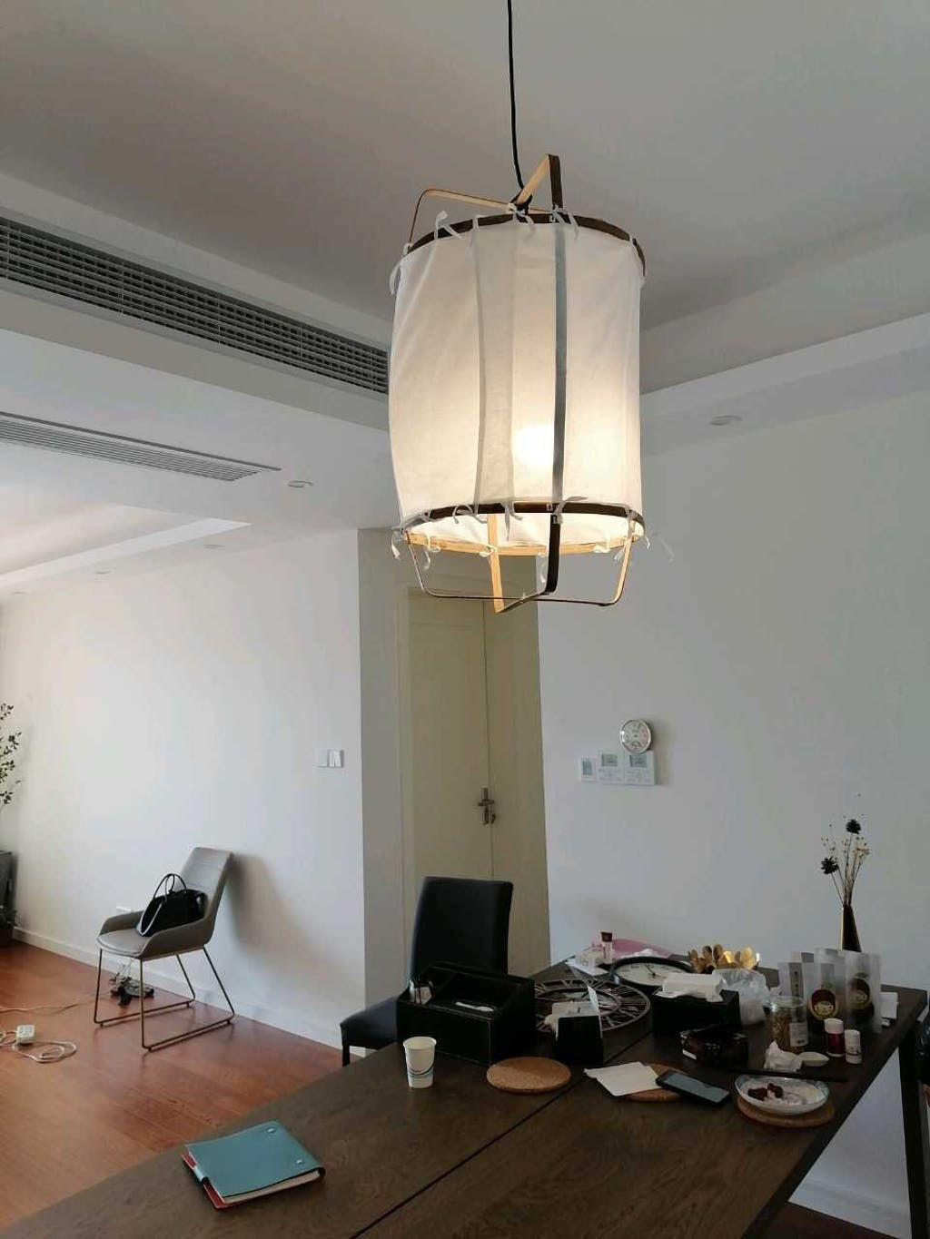 Arioelia Pendelleuchte Bambus-Schirm für Wohnzimmer