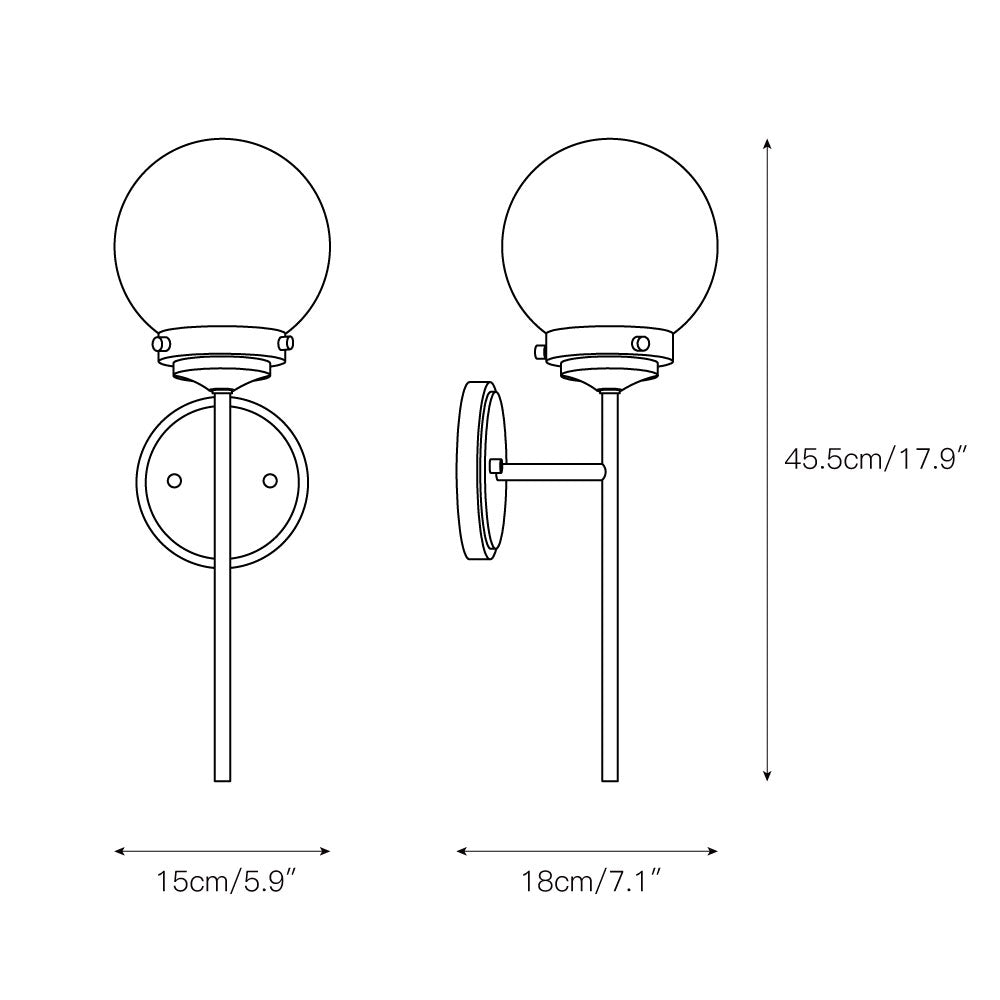 Waegnuvyh zeitgenössische minimalistische Wandleuchte aus Messing mit Glaskolben