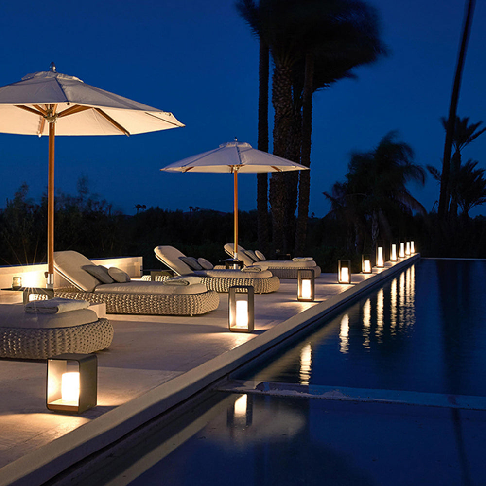 Ray Außenstehleuchte Minimalistisch Quadrat LED  Metall Garten Flur
